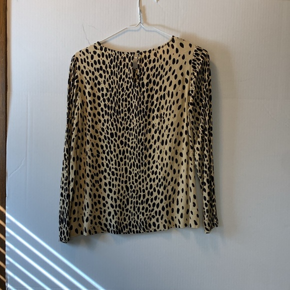J Crew Leopard Print Rayon Size 2 Blouse - Picture 7 of 9